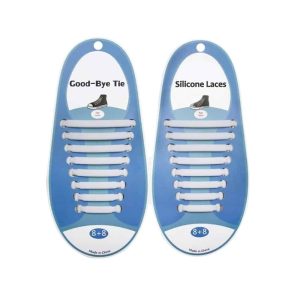  Speed Laces No Tie Silicone Elastic Shoe Lace for Adults - White