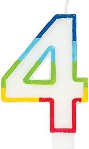 Casey 7cm Multicolor Numerical Birthday Candle Nr.4 Retail